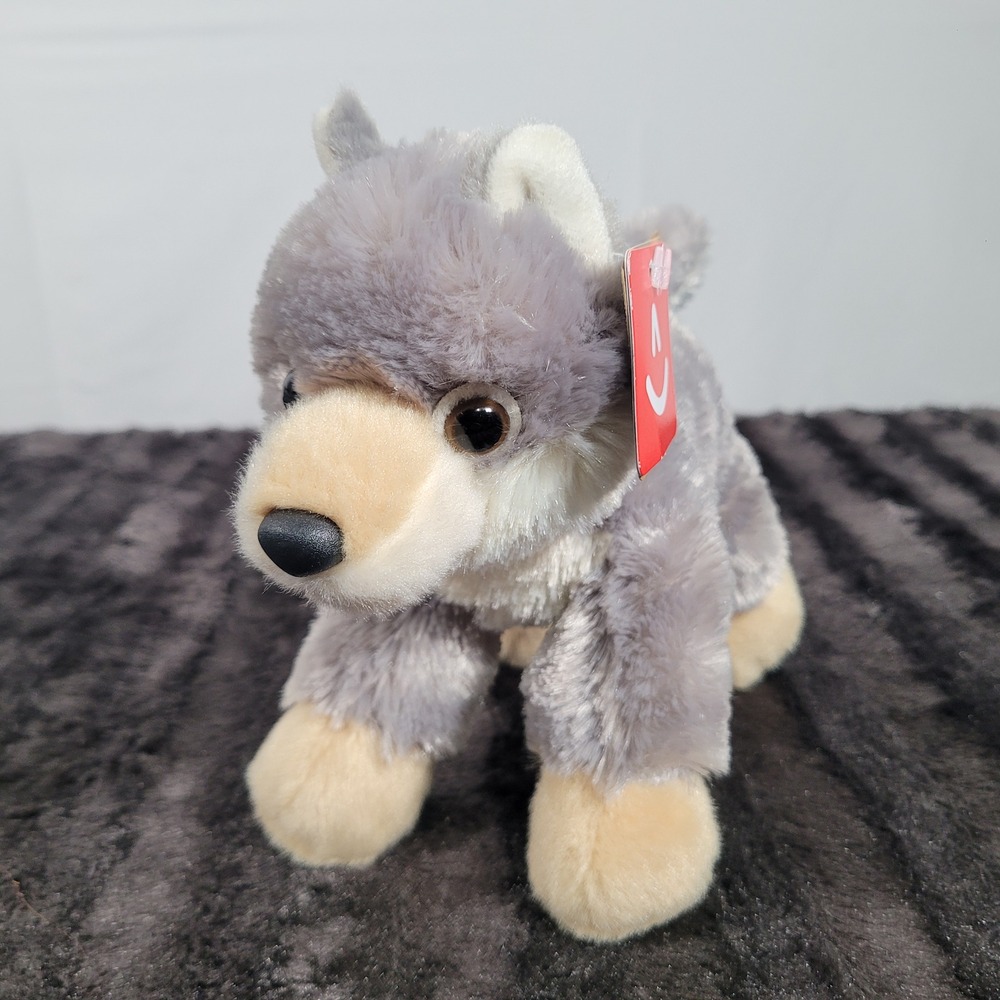 Aurora World Woolsey Wolf Plush Stuffed Animal Gray Cream 31172 NWT 8 inch